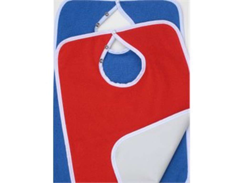 Hagesmæk frotté med vandtæt bagside RØD 35x51cm