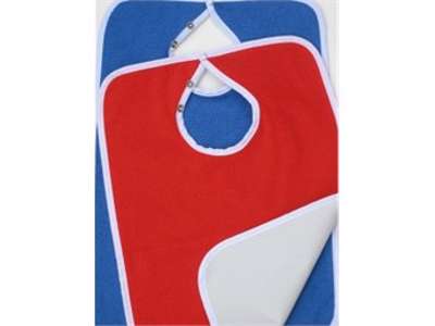 Hagesmæk frotté med vandtæt bagside RØD 35x51cm