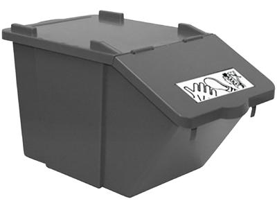 Affaldsspand, 45l,Grå plast, stabelbar til kildesortering H32 B32 D57cm