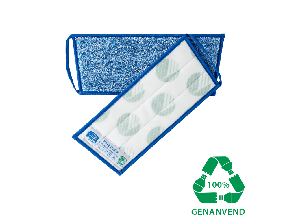 Fladmopgarn i microfiber til fremfører med velcro 30 cm  Blå