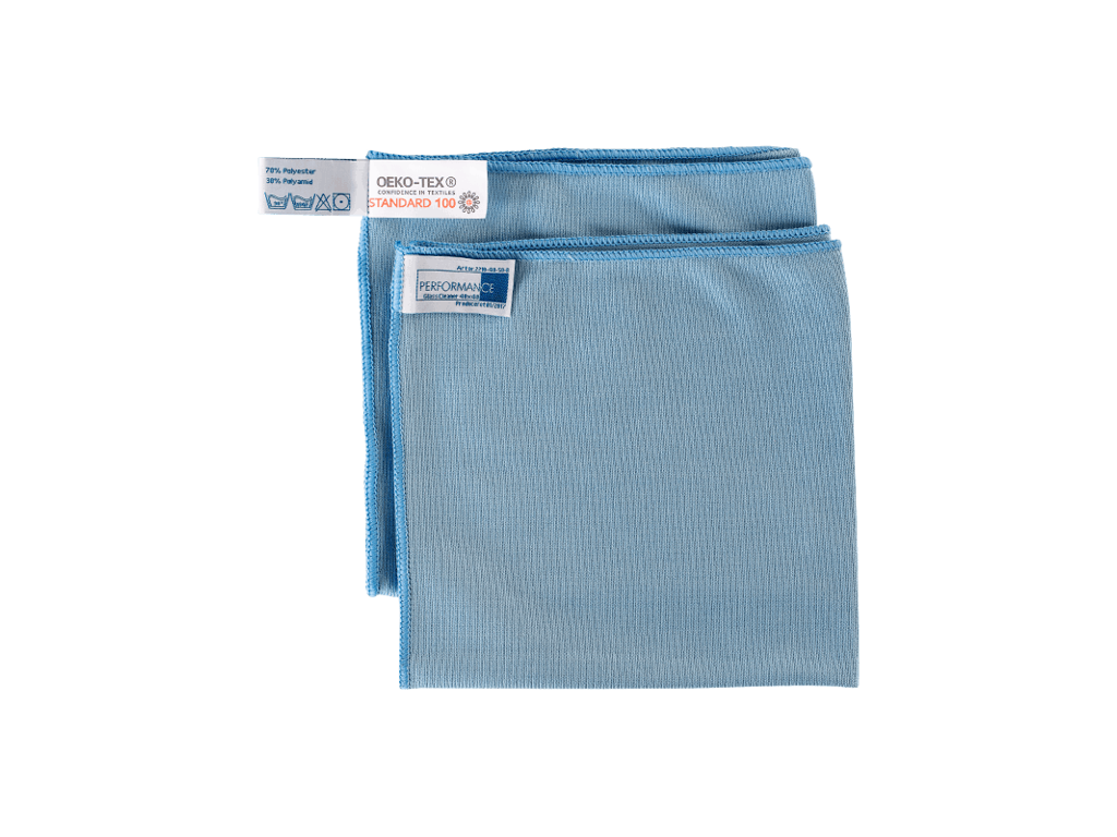 Microfiberklud til glas BLÅ 40 x 40 cm á 10 stk.