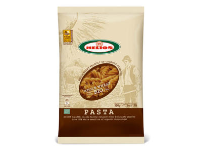 Helios økologiske fuldkornspastaskruer 12 x 500 g