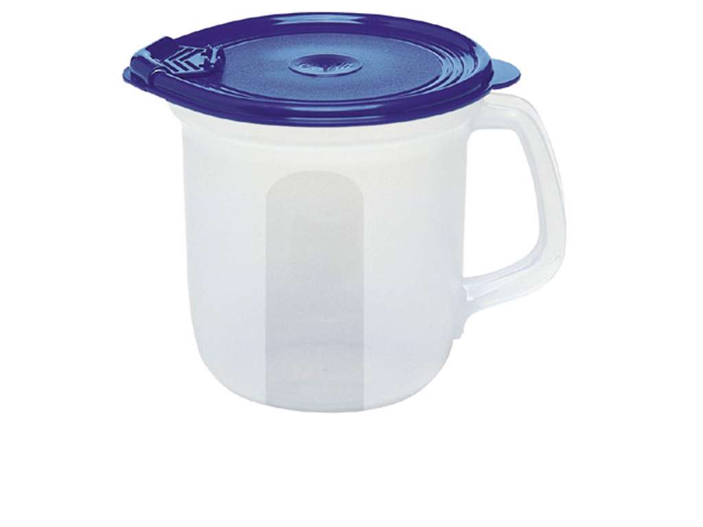 Kande i plast med blåt låg 0,3 liter