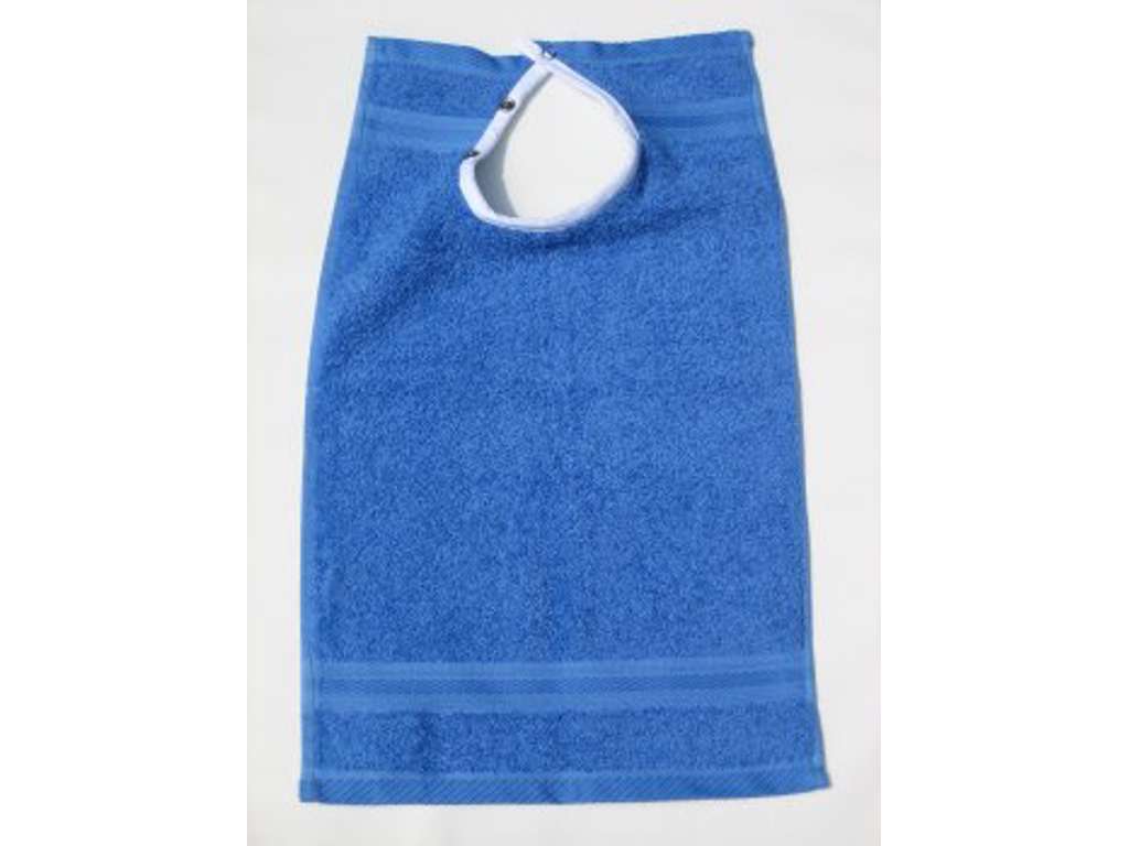 Hagesmæk frotté med tryklås BLÅ 30x50cm