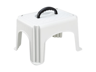 Skammel med håndtag Hvid